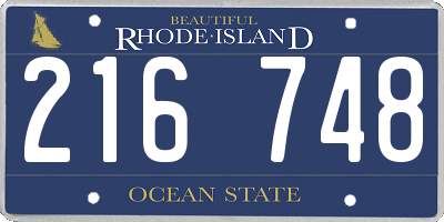 RI license plate 216748
