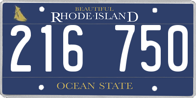 RI license plate 216750