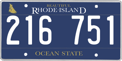 RI license plate 216751