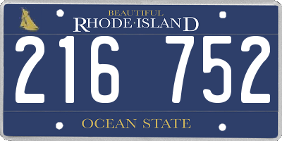 RI license plate 216752