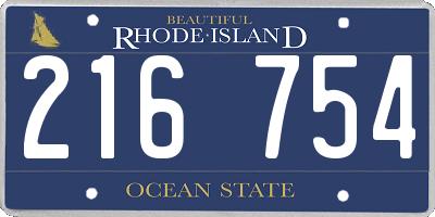 RI license plate 216754