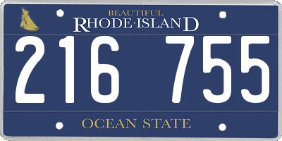 RI license plate 216755
