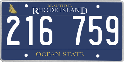 RI license plate 216759
