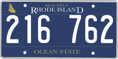 RI license plate 216762