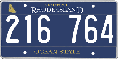 RI license plate 216764