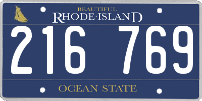 RI license plate 216769