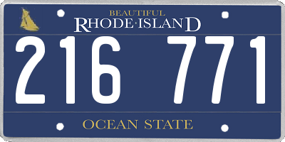 RI license plate 216771