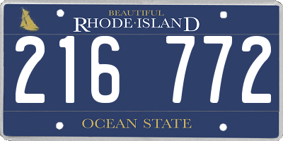 RI license plate 216772
