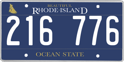 RI license plate 216776