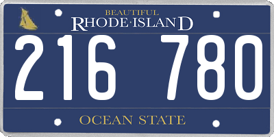 RI license plate 216780