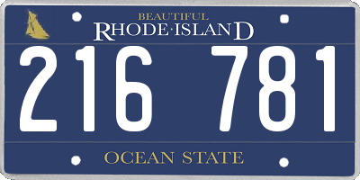 RI license plate 216781