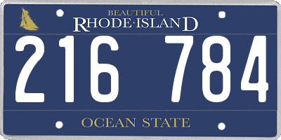 RI license plate 216784