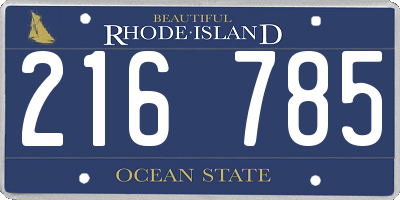 RI license plate 216785