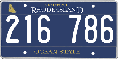 RI license plate 216786