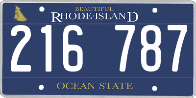 RI license plate 216787
