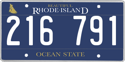 RI license plate 216791