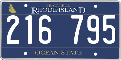 RI license plate 216795