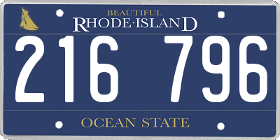 RI license plate 216796