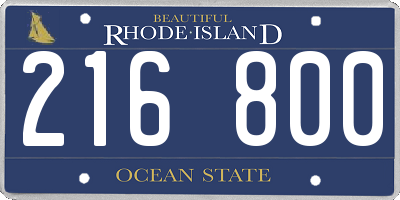RI license plate 216800