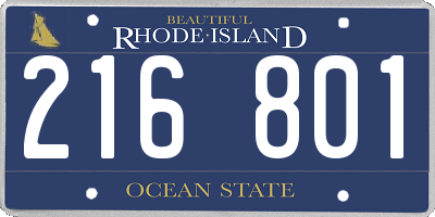 RI license plate 216801