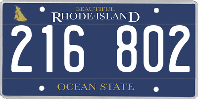 RI license plate 216802