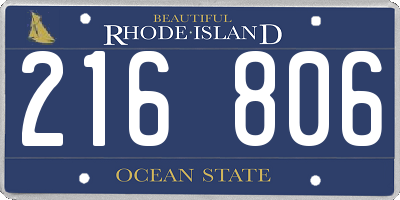 RI license plate 216806