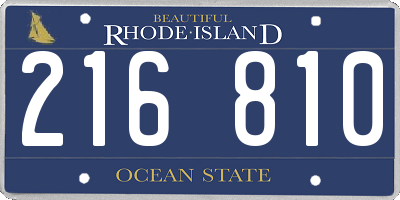 RI license plate 216810
