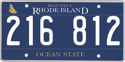RI license plate 216812
