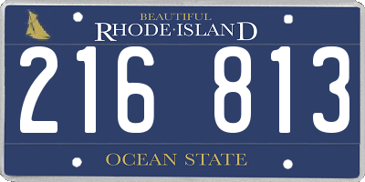 RI license plate 216813