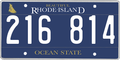 RI license plate 216814