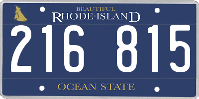 RI license plate 216815