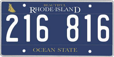 RI license plate 216816