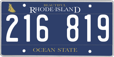 RI license plate 216819