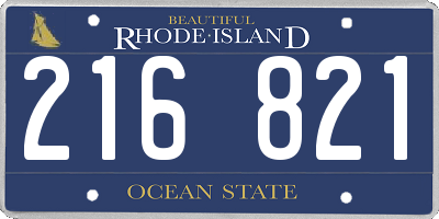RI license plate 216821