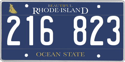 RI license plate 216823