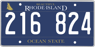 RI license plate 216824