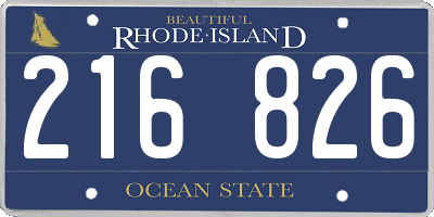 RI license plate 216826
