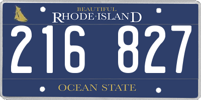 RI license plate 216827