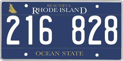 RI license plate 216828