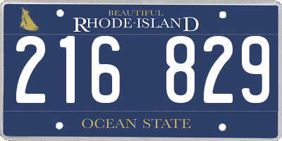 RI license plate 216829