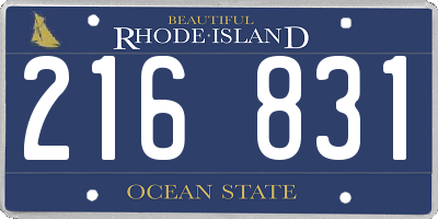 RI license plate 216831