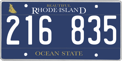 RI license plate 216835