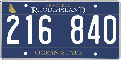 RI license plate 216840