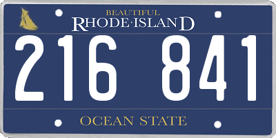 RI license plate 216841