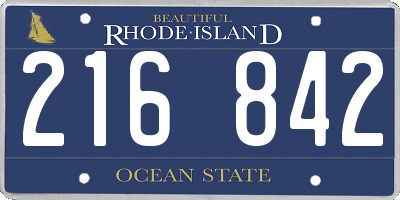 RI license plate 216842