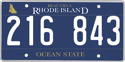 RI license plate 216843