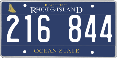 RI license plate 216844