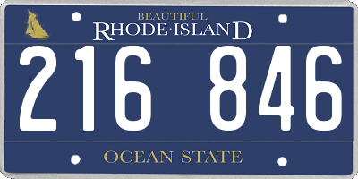 RI license plate 216846