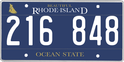 RI license plate 216848