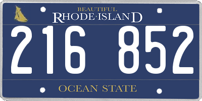 RI license plate 216852